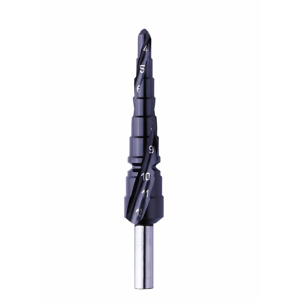Kademeli Matkap Ucu EXACT HSS TİAIN ROTASTOP+Spiral Ø 4-12 mm ( ADET )