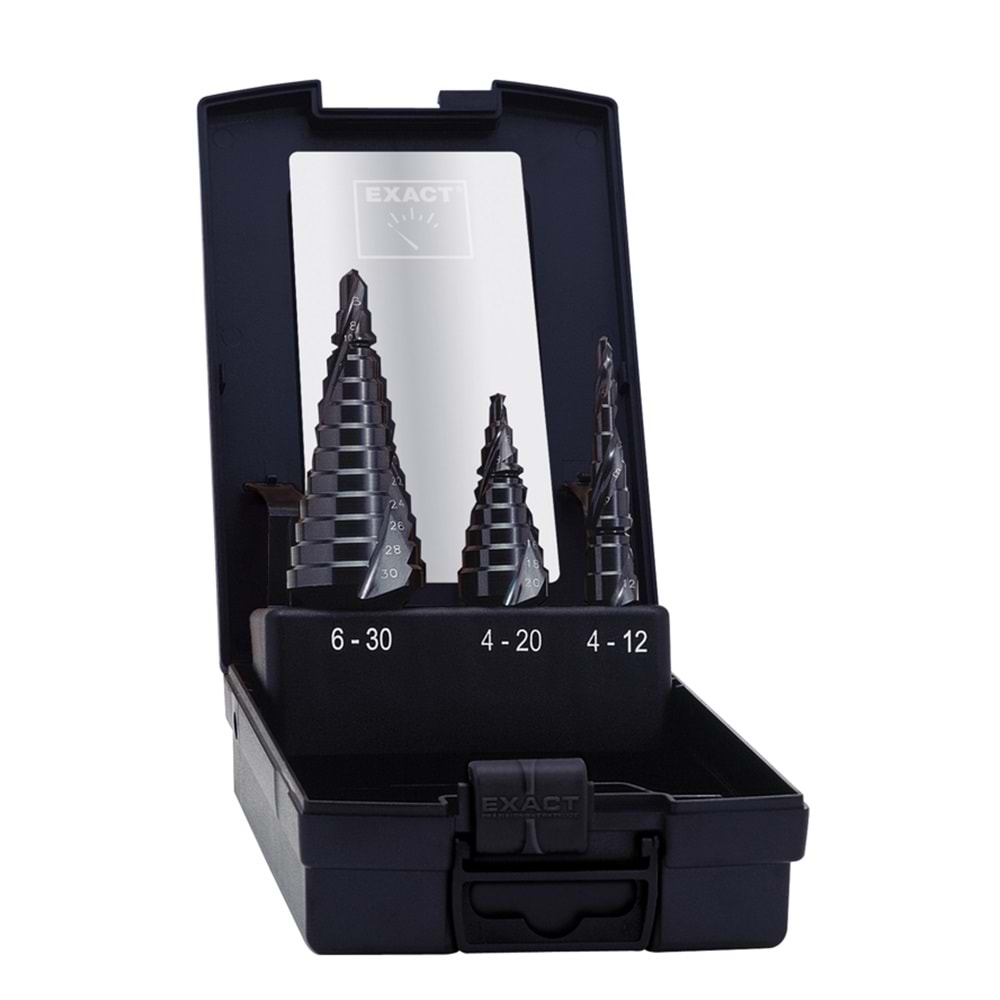 Kademeli Matkap Ucu Seti EXACT TIAIN ROTASTOP+Spiral Ø 4-12/4-20/6-30mm ( SET )
