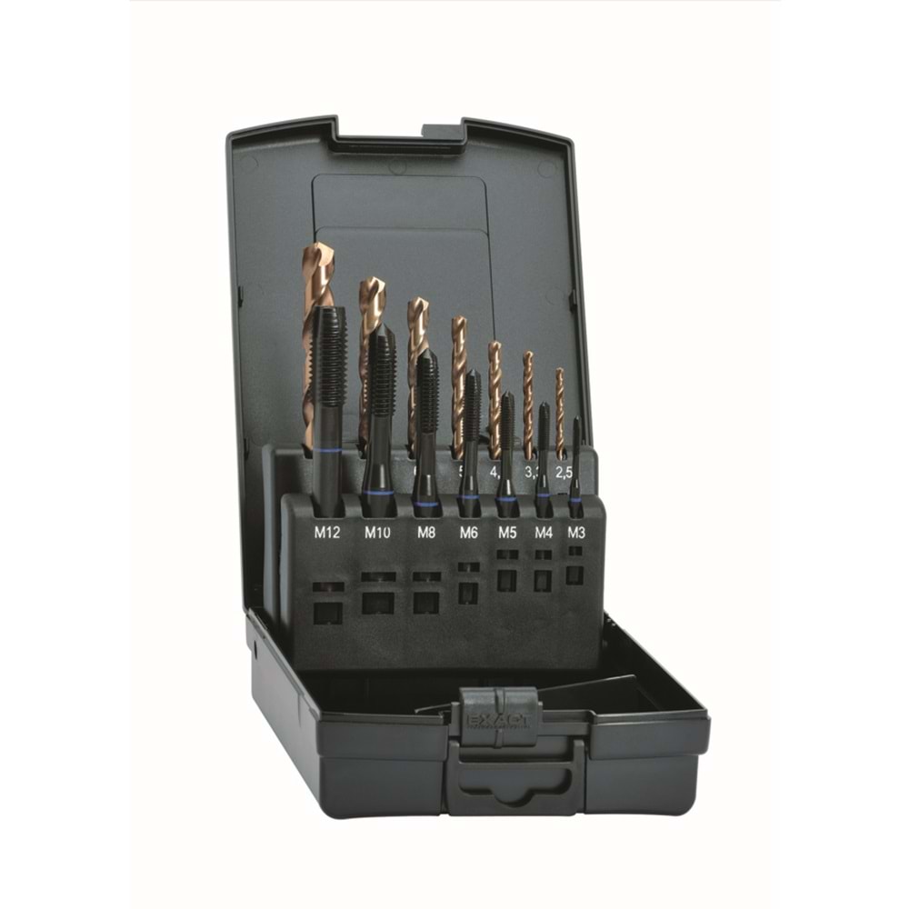 Mavi Düz Makine Kılavuzu Set HM2S EXACT VA HSS-E M3-M12(SET)