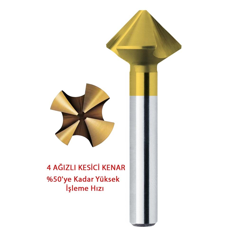 4 AĞIZLI HAVŞA EXACT ADVANCED LINE PRO HSS TIN 90 10,40 MM,4-Fİ SCHAFT ( ADET )