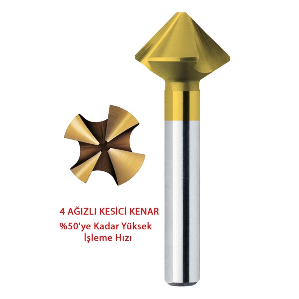 4 AĞIZLI HAVŞA EXACT ADVANCED LINE PRO HSS TIN 90 25 MM,4-Fİ SCHAFT ( ADET )
