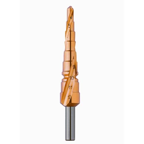 Kademeli Matkap Ucu EXACT HSS TİN ROTASTOP+SPİRALE 4-12 MM ( ADET)