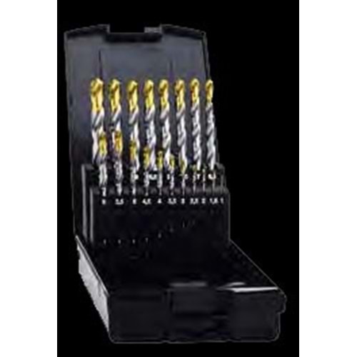 Matkap Ucu DIN 338 HSS-G TİN KAPLI EXACT 10,00 MM (19LU SET)